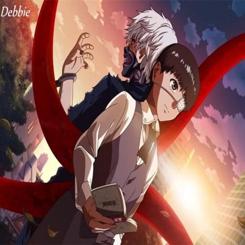 5D Square/Round Diamond Painting Cross Stitch Diamond Embroidery Crystal Mosaic Cartoon Japan Anime Tokyo Ghoul Home Decor Gift