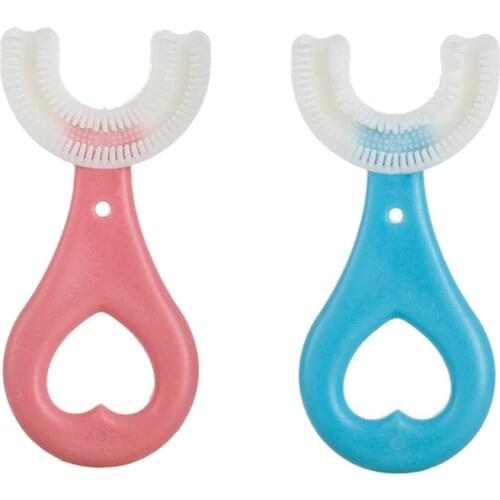 9cm Manual Silicone Baby Yoothbrushing Artifact U-Shaped Children Toothbrush Oral Care Cleaning Brush