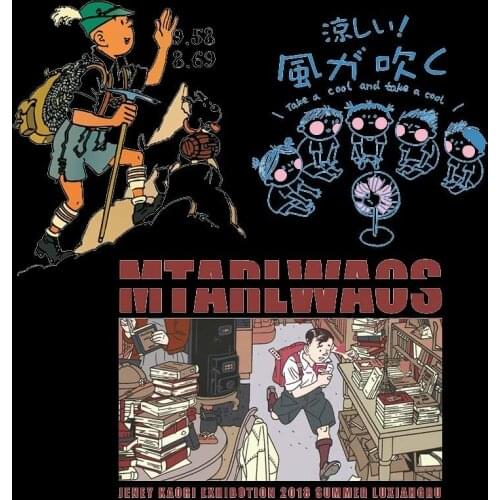 Animation style character Rock climbing heat transfer stickers for ironing on clothes DIY decorative vinyl stickers washable