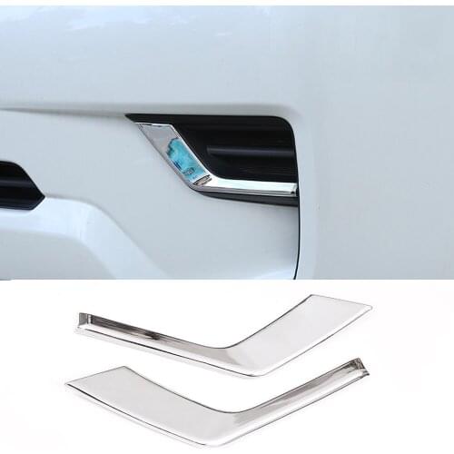 Car front fog light decoration bright strip trim For Toyota Land Cruiser Prado FJ150 150 2018 ABS auto Accessories car styling