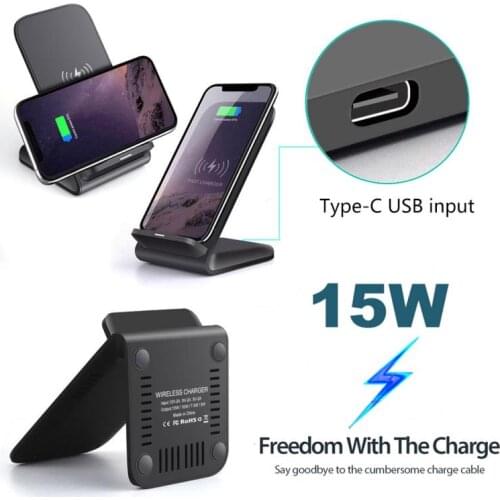 FDGAO 15W Qi Wireless Charger for Samsung S10 S9 Fast Charging Stand For iPhone 11 Pro XS XR X 8 Quick Phone Charger New up