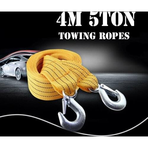 4M 5 Ton Tow Cable Towing Pull Rope Snatch Strap Heavy Duty Road Recovery Car Truck