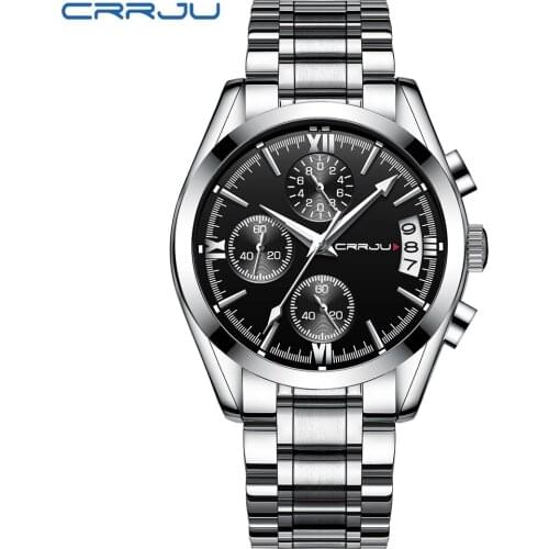 Relogio Masculino Top Luxury Brand CRRJU Men Military waterproof Sport Watch fashion Men Chronograph Mens casual Quartz Watch