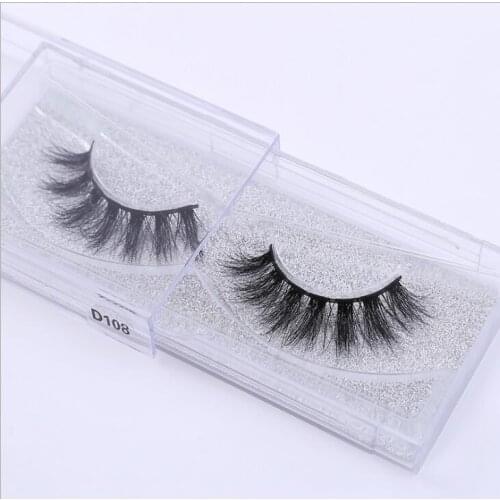 D108 lashes Handmade Eye Lashes 3D Real Mink Makeup Thick Fake False Eyelashes With Glitter Packing