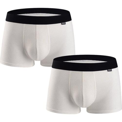 Two pairs of mens flat-horned trousers threaded with Modales thin breathable four-corner panties