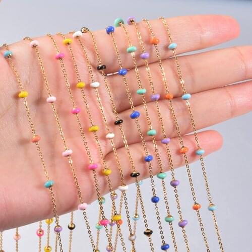 1 Meter Enamel Dripping Oil Beads Chain For Bracelet Necklace Anklet Making Jewelry Components Handmade Accessorie