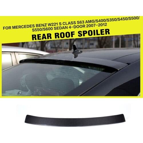 Carbon Fiber Car Rear Roof Spoiler Wing Lip for Mercedes Benz S-CLass W221 S63 AMG Sedan 4-Door 2007-2012