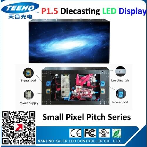 HD P1.5 LED TV 16:9 480 x 270mm 320 x 180mm SMD1010 led display, diecasting cabinet can play HD photos and video TV LED wall