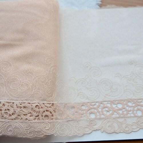 2Meters/lot Glitter skin color water soluble embroidery lace stage dress veil clothing lace accessories SC197
