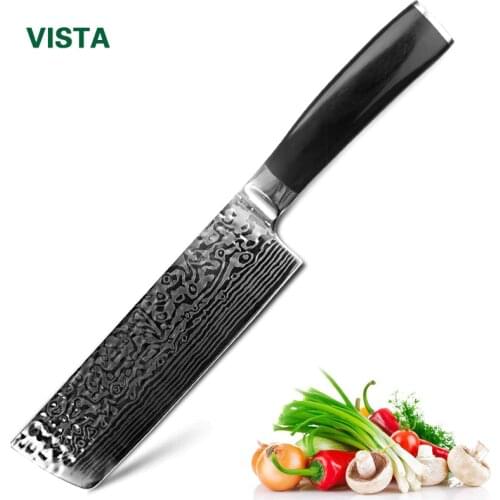 Chef Knives Kitchen knife 7 inch Japanese 7CR17 440C High Carbon Stainless Steel Imitation Damascus Sanding Laser Santoku Knife