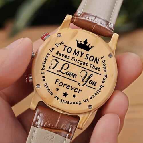 To my son never forget that i love you Luxury sports carving watch graduation birthday gift