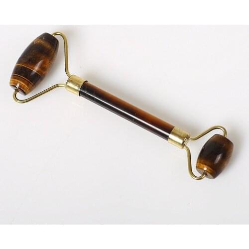 Natural Tiger eye stone crystal Facial Massage Roller Healing Anti Wrinkle Healthy Face Body Head Foot Beauty Face Lift tool