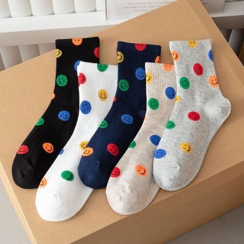 21 Happy Socks Cute Cartoon Calcetines Funny Woman Kawaii Skarpetki Damskie Harajuku Fashion Chaussettes Korean Style Women Sock