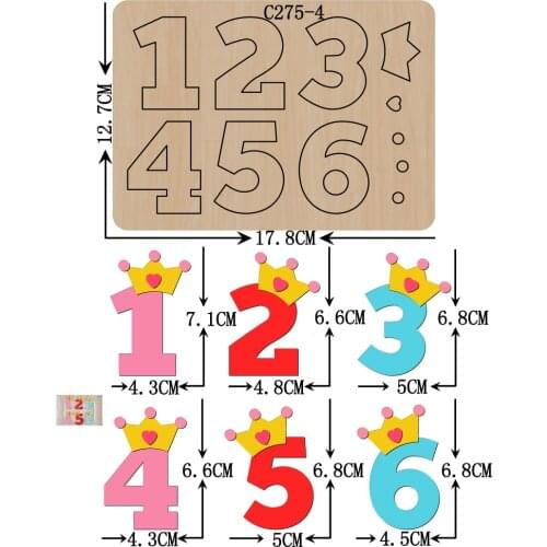 New Happy birthday, 1-6 Wooden die Scrapbooking C-275-4 Cutting Dies