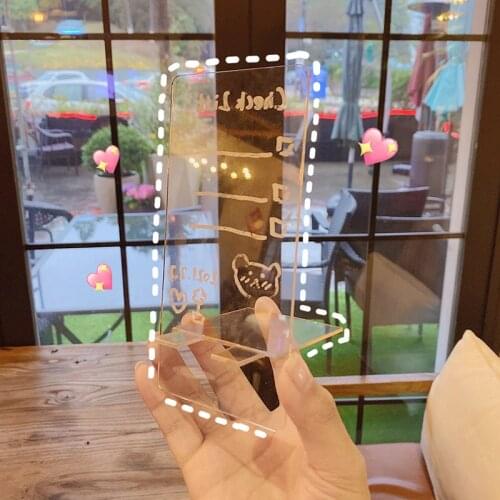 Transparent Acryli Message Board Students with Notepad Portable Mini Student Graffiti Writing Board