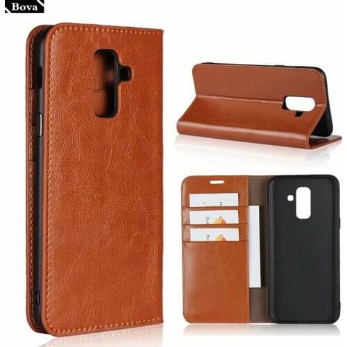 Deluxe Wallet Case for Samsung Galaxy A6 A6 + Plus 2018 5.6" 6.0" premium leather Case for Samsung A6 Flip Cover Phone Bags