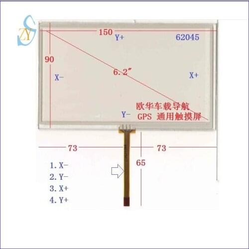 ZhiYuSun 6.2 Inch 4 lines Touch Screen 150mm*90mm 062045 length150mm width90mm car this is compatible for OWA 2066+ gps