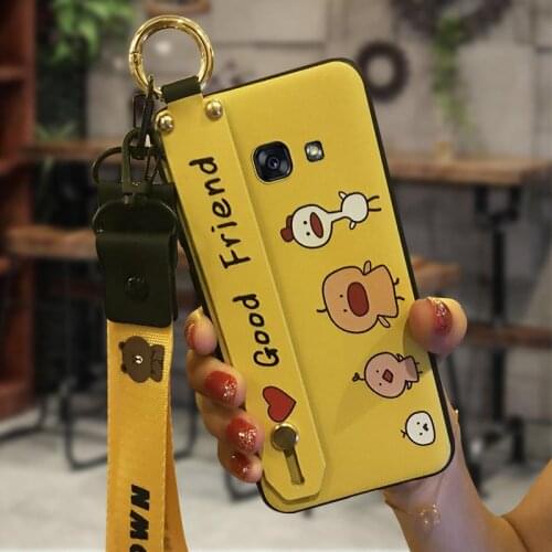 Silicone Fashion Design Phone Case For Samsung Galaxy A520/A5 2017 Shockproof Kickstand Cartoon