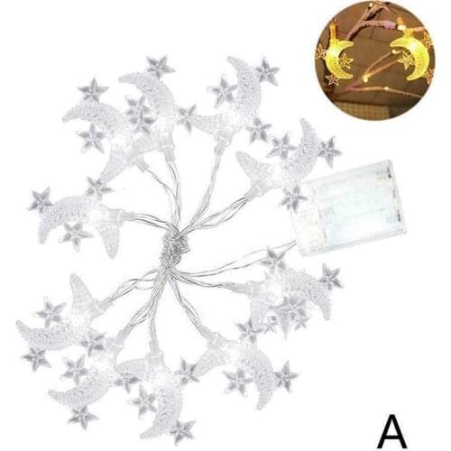 Star Moon Led Curtain Garland String Light Eid Mubarak Ramadan Decoration Islam Muslim Festivals Decoration Lights