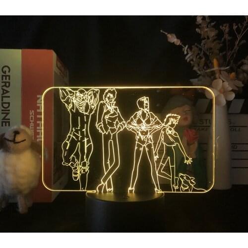 Anime Led Light Cowboy Bebop for Bedroom Decorative Night Light Kids Children Birthday Gift Manga Cowboy Bebop 3d Lamp Bedside