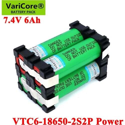 VariCore 5V/7.4V 18650 VTC6 2S2P 6000mAh 20 amps For wireless Screwdriver batteries DIY weld battery pack