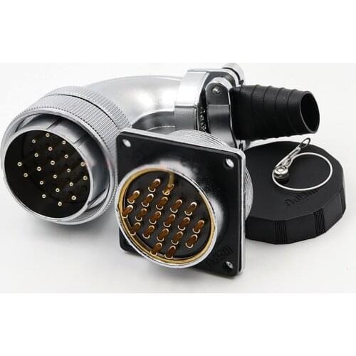 WS48 TS+Z 90 Degree Elbow M48 Waterproof Industrial Connector 5pin 7pin 20pin 27pin 38pin 42pin LED Display Electrical Charging