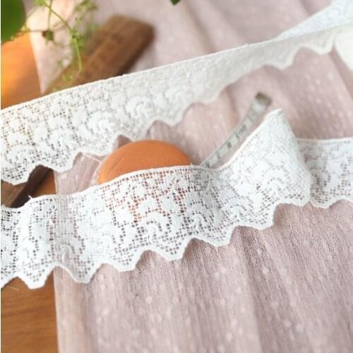 1 Meter Width 5.3cm Milk White 100% Cotton Embroidered Lace Applique Trim Exquisite Lace Fabric DIY Garment Sewing Materials