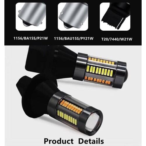 1Set LED Canbus 4014 1156 P21W BA15S PY21W BAU15S 3156 7440 W21W T20 Car DRL Turn Signal Lights Error Free Switchback Dual Color