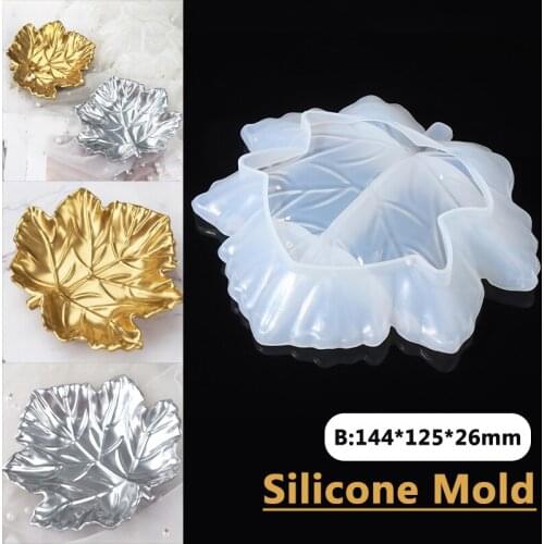 1pc 135*152*29mm/144*125*26mm DIY Maple Leaf Silicone Ashtray Molds Epoxy Resin Mold Crafts Decorations