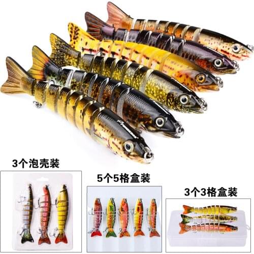 1PCS Multi-Section Swim Hard Bait 12cm/9G 8-Segement Jointed Fish Wobbler Rotating Trolling Pike Carp Crank Lure Winter Fishing