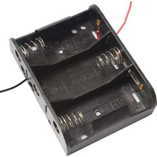 10PCS/lot C Black Battery Case Holder Storage Box With thicker Wire/Cord Leaded For 2 x C Size 4.5V Batteries