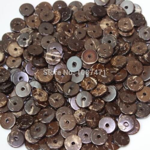100pcs Natural coir 10mm x 2.2mm Gasket spacer beads loose wood bead DIY Decoration Accessories
