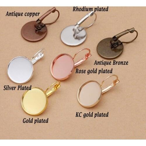 200pcs leverback earrings hooks 8mm 10mm 12mm 14mm 16mm 18mm 20mm 25mm bezel blank earring base earring findings