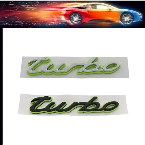 3D Premium Green Black turbo car Hood Fender trunk Rear Bonnet Nameplate Decal Emblem Badge Sticker for Panamera Turbo E-Hybrid