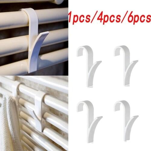 6pcs Multi household clothes towel hook wardrobe white bathroom stable towel hook radiator Scarf kitchen hanger holder tool