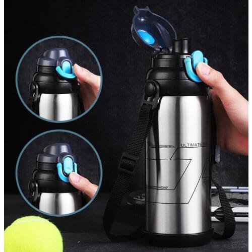 800ml Water Bottles Portable Thermal 304 stainless steel Bottle Anti-fall Leak-proof Large Capacity Kettle Drink Bottle BPA Free