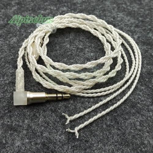 Aipinchun 3.5mm 3-Pole Bending Jack DIY Earphone Cable Headphone Repair Replacement Silver-Plated Copper Wire Cord