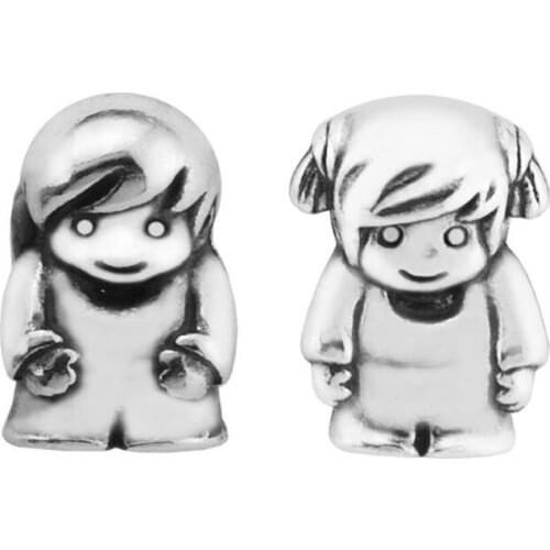 DIY Beads for Jewelry Making Sterling Silver Little Boy Girl Petites Charms 925 Berloque Perles Women