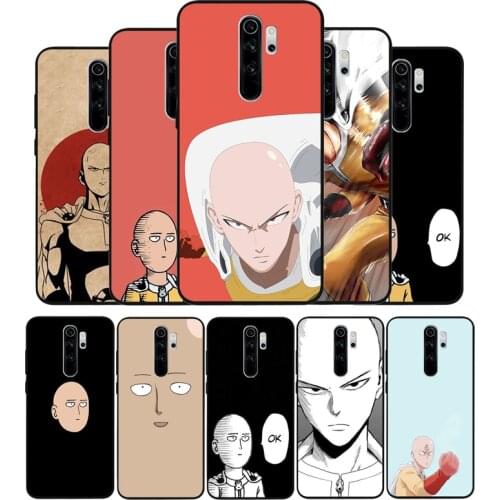 One Punch Man black Silicone Phone Case For Redmi note 9 8 7 Pro S 8T 7A Cover