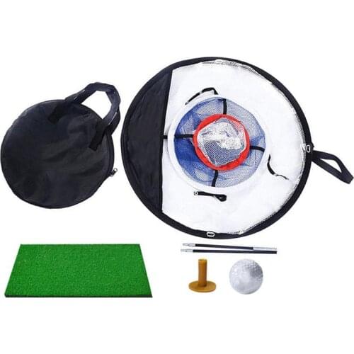 Adult Children Golf Training Network Indoor Outdoor Chipping Pop UP Pitching Cages Mats Practice Net Golf Training Aids Bag Net