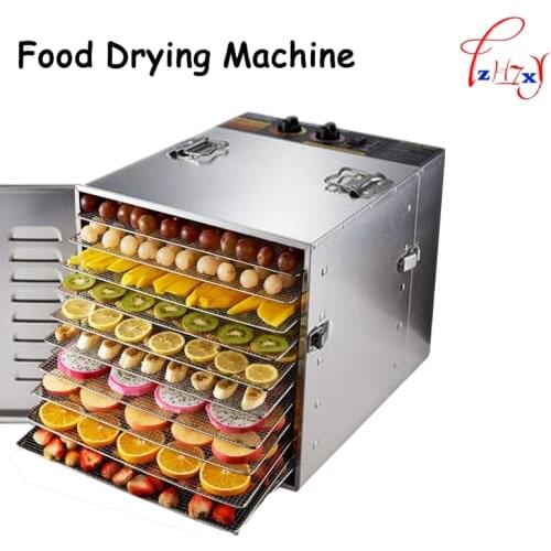 Home 10-layers stainless steel food drying machine commercial Fruits & vegetables food dehydrator Pet food dryer 110v/220V 1000W