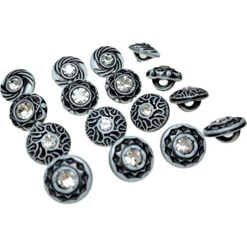 HL 50/150pcs 12mm New Resin Buttons Shank With Rhinestone DIY Apparel Sewing Accessories Shirt Buttons
