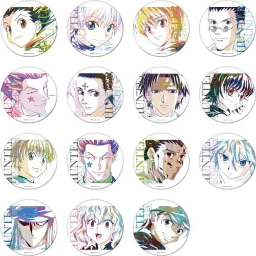 HUNTER×HUNTER Anime Killua Zoldyck Gon Freecss Kurapika Leorio Paradinight Hisoka Morow Metal Badge Brooch Pins