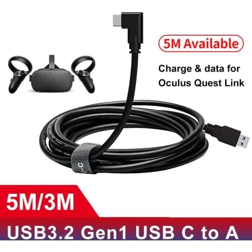 5M/3M High Speed USB 3.1 Type C Data Transfer Cable for Oculus Quest/Quest 2 Link VR Headset Fast Charging USB-A to Type-C Cable