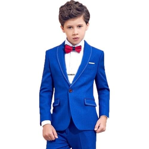Boys Wedding Suit Kids Jacket+Pants+Bowtie 3Pcs Clothing Set Gentleman Children Day Graduation Chorus Performance Dress Costume