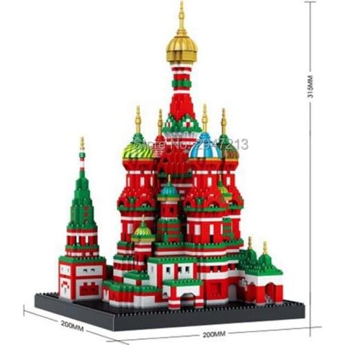 Hot Lepining city creators architecture Street view Moscow St. Basils Cathedral mini micro diamond building blocks bricks toys