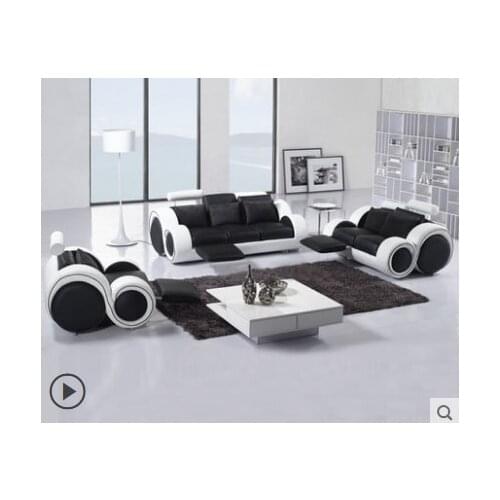 Leather sofa, sitting room top layer, Sectional Sofa Leather Living Room Furniture Home Theater Seats 1+2+3