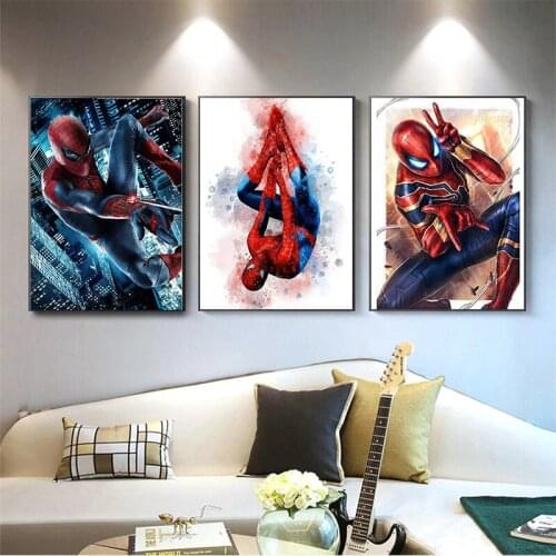 Marvel Spiderman 5D Diamond Painting Disney Cross Stitch Kits Diamond Embroidery Full Drill Mosaic Boys Room Diy Home Decor