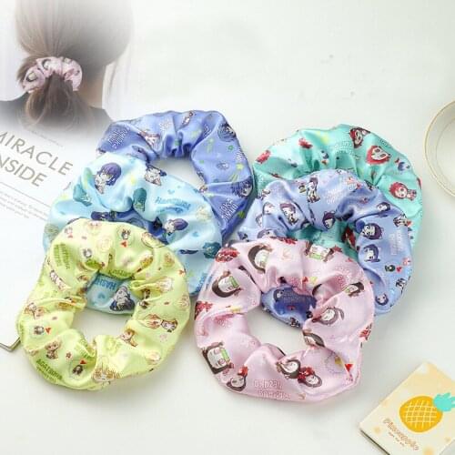 Fashion Japanese Cartoon Anime Hair Rope Ladies Hair Band Striped Ladies Ponytail Ladies Holding Rope Large Intestine Hair Tie