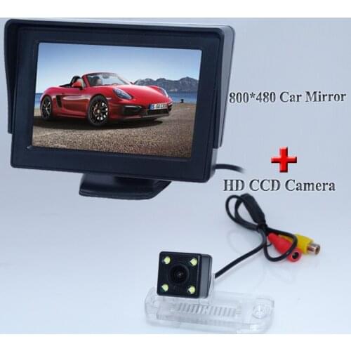 4.3"HD car rear monitor+ car backup camera 4 led lights for Benz R Class R350 R500 ML350 W203 W211 W209 B200 A160 W219